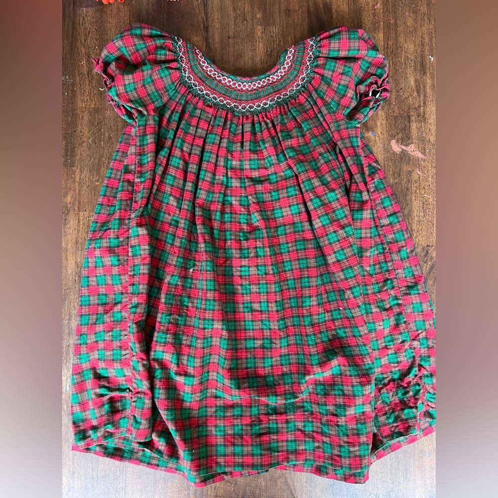 Plaid Kids Formal Dress - Red and Green